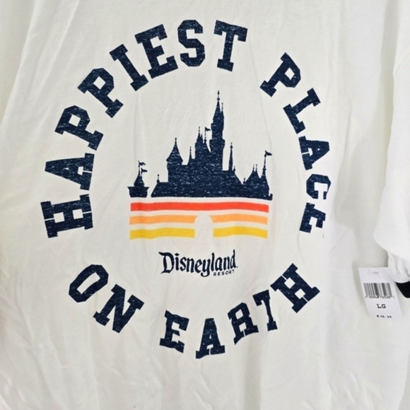 NWT Disneyland Happiest Place on Earth Ringer T-Shirt Adults Large - Picture 6 of 9
